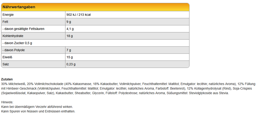 Weider Betty`s Collagen Protein Bar - Choco Raspberry