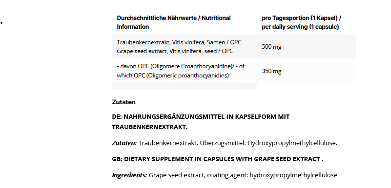 Inlead OPC Grape Seed Extract - 120 Kapseln
