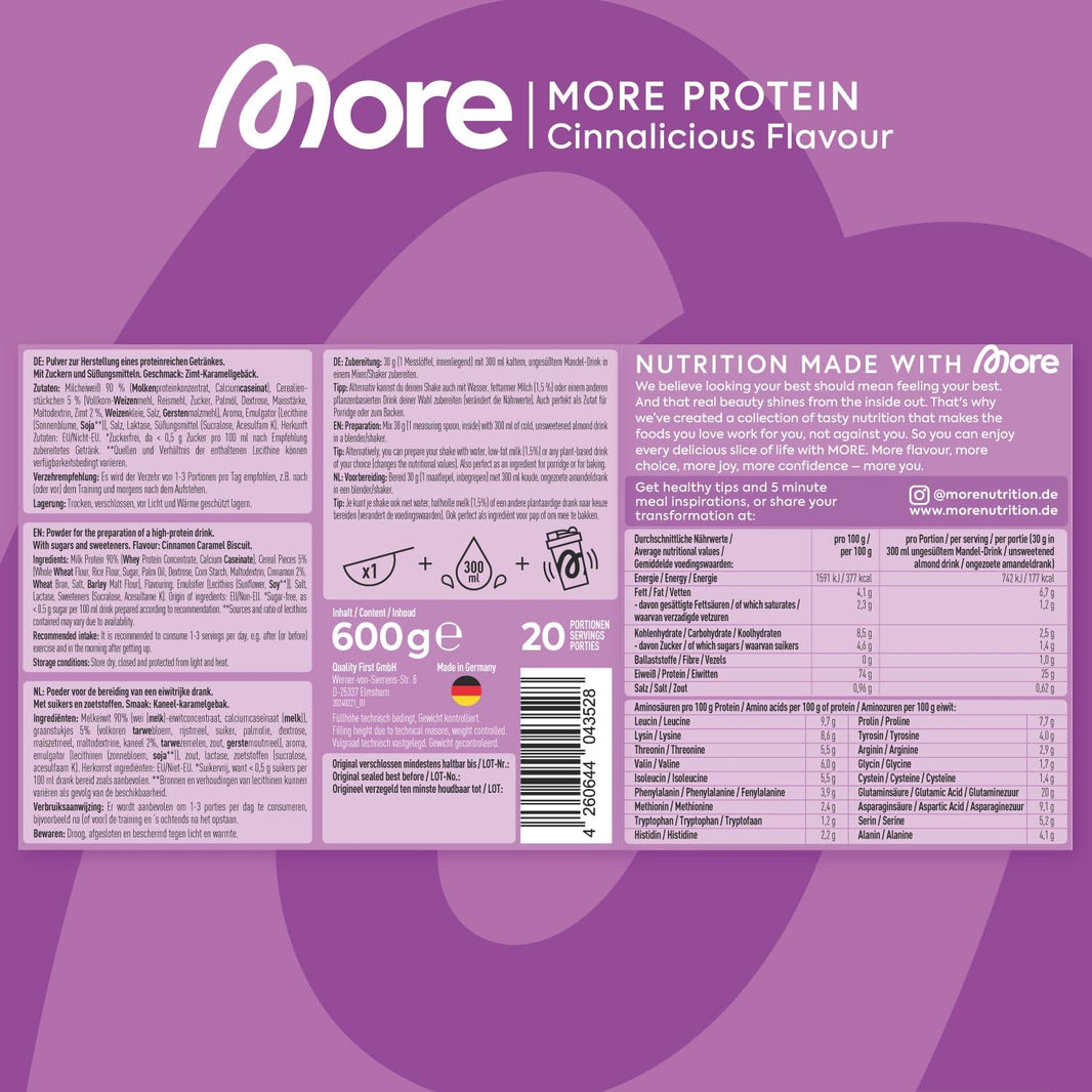 More Nutrition Protein Milkshake Style - Cinnalicious