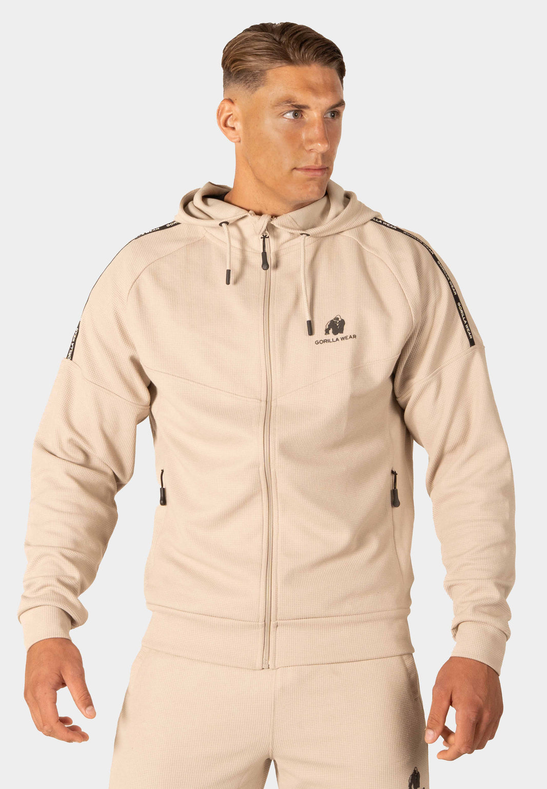 Gorilla Wear Harvey Track Hoodet Jacket - Beige