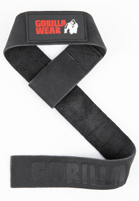 Gorilla Wear Leather Lifting Straps - Schwarz