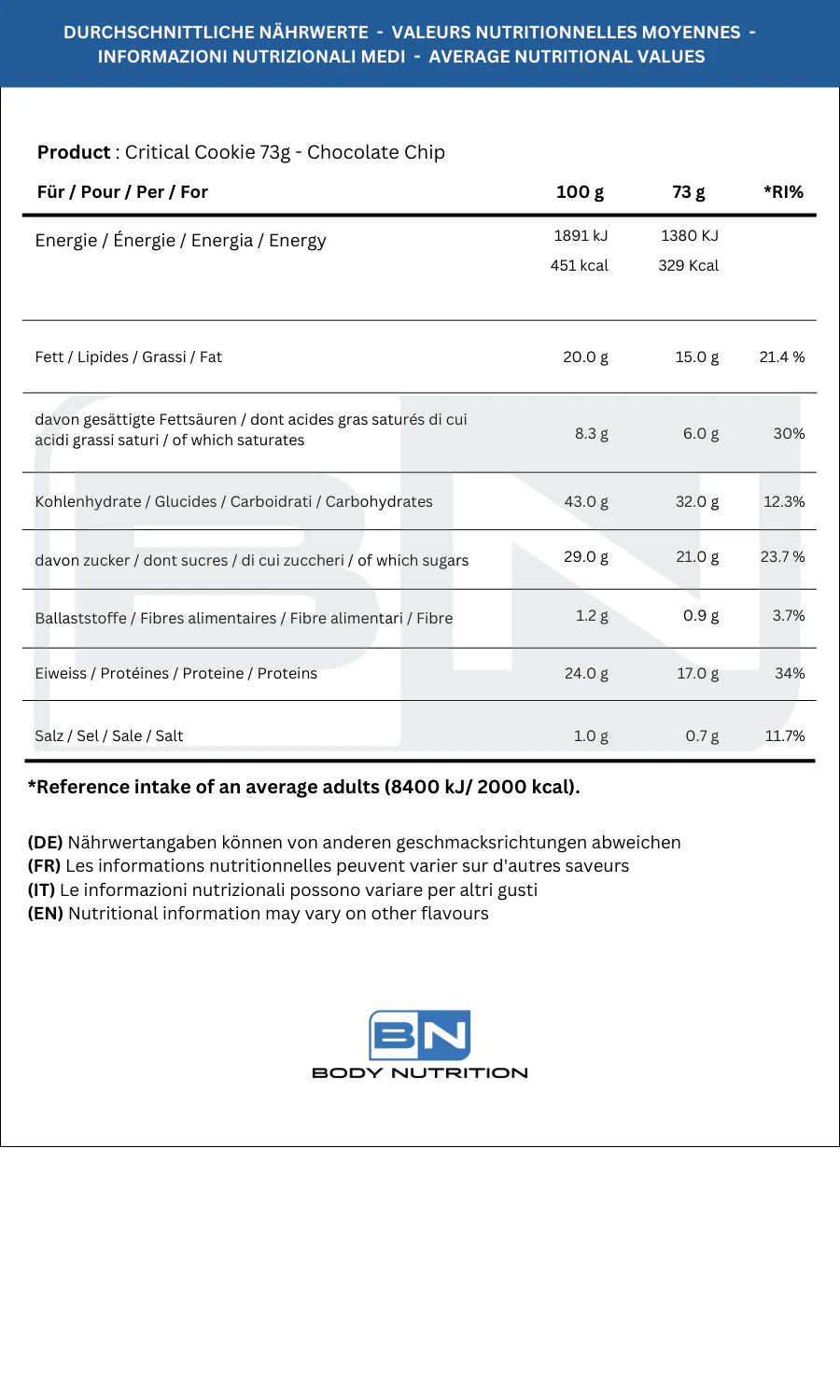 Applied Nutrition Critical Cookie - Double Chocolate