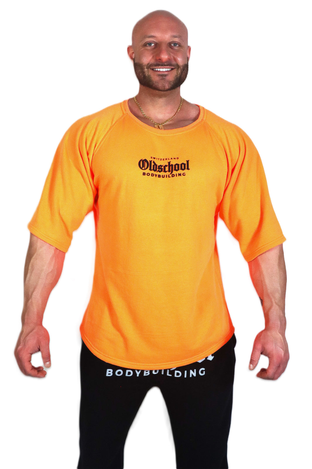Oldschool Bodybuilding Switzerland Classic Oversized Shirt - Neon Orange