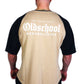 Oldschool Bodybuilding Switzerland Two Tone Overzized Shirt - Beige/Schwarz