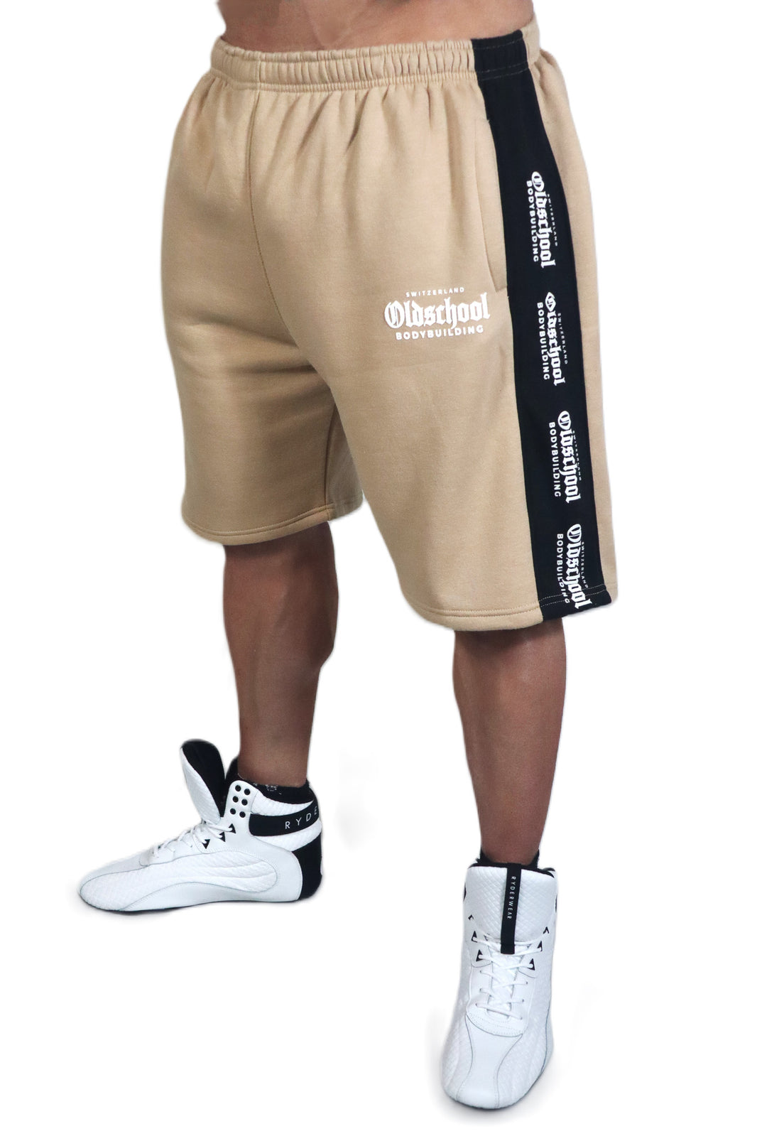Oldschool Bodybuilding Switzerland Two Tone Shorts Beige/Schwarz