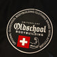 Oldschool Bodybuilding Switzerland Badges Winter Jacket - Schwarz/Orange