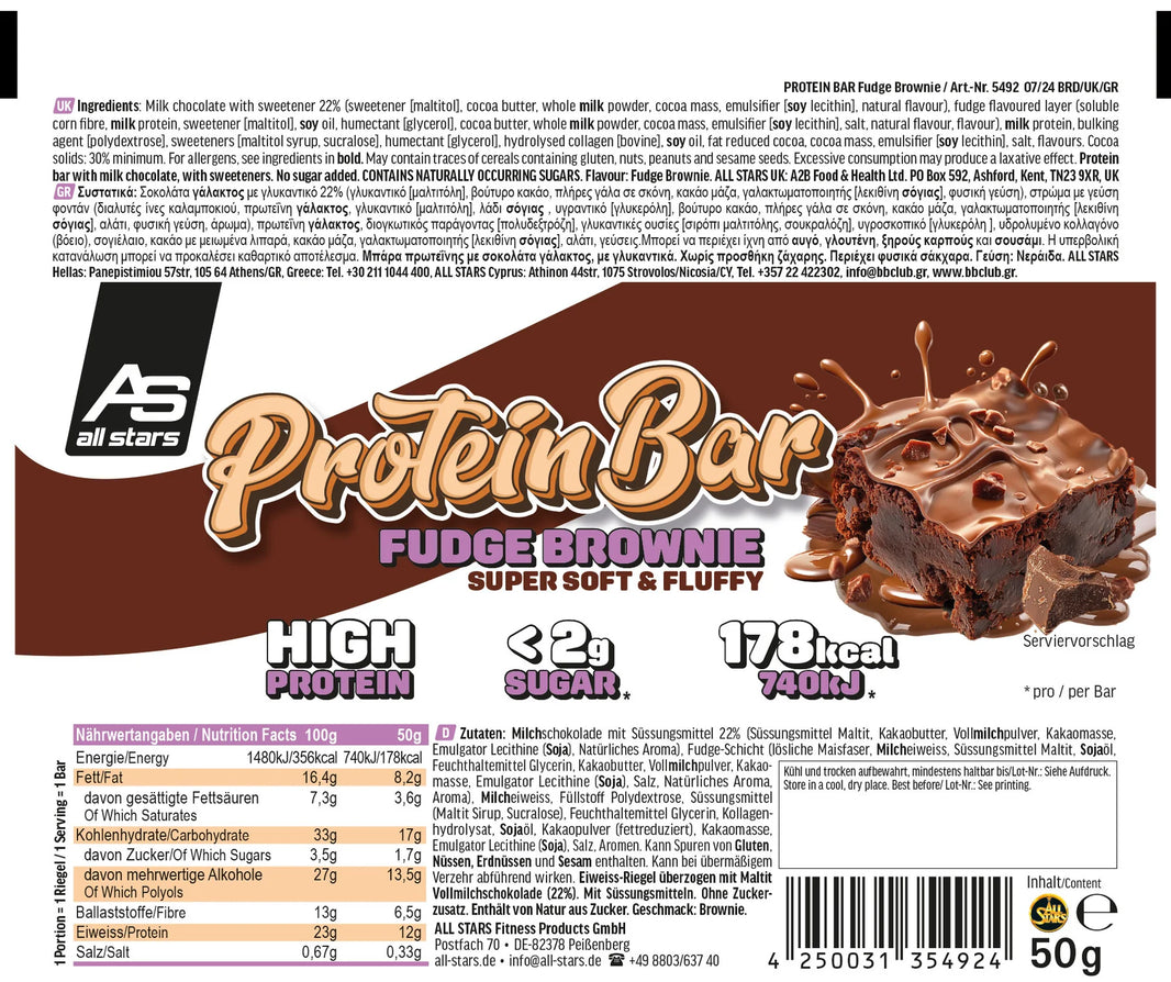 All Stars Protein Bar Soft & Fluffy - Fudge Brownie