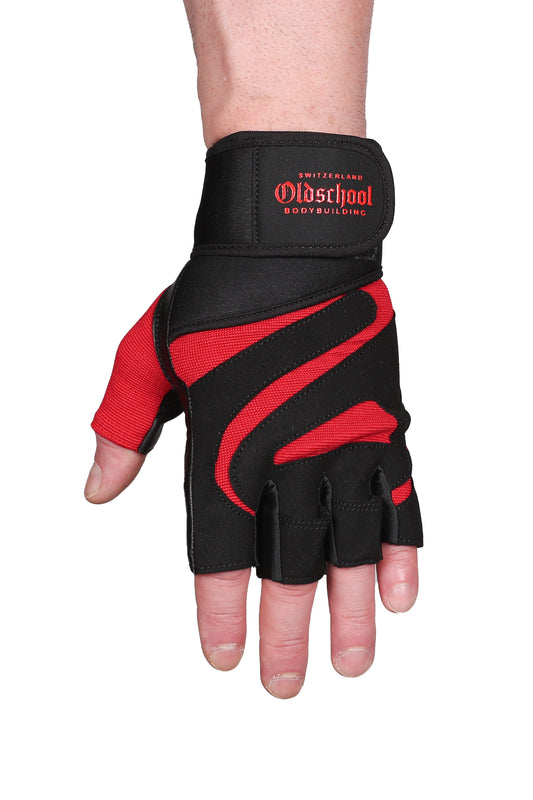 Oldschool Bodybuilding Switzerland Gloves - Schwarz/Rot