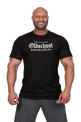 Oldschool Bodybuilding Switzerland Chinon Fitted Tee - Schwarz/Weiss