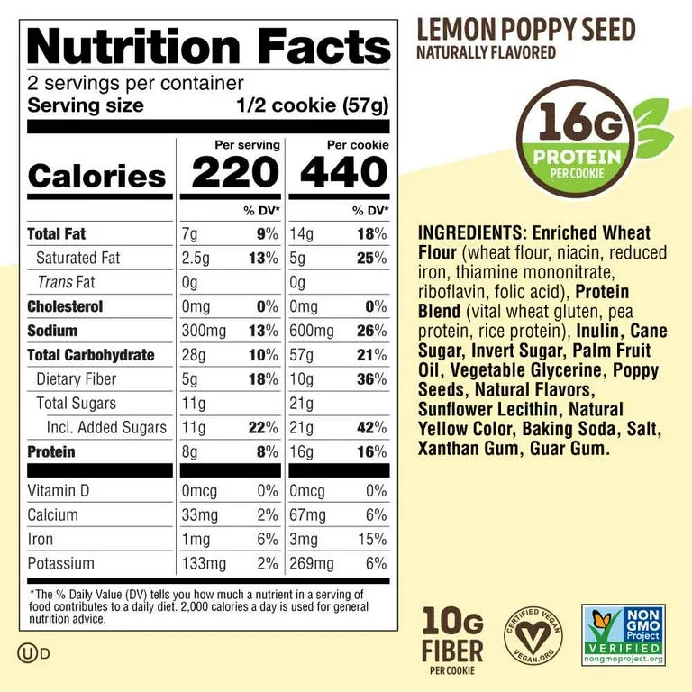Lenny & Larrys Complete Cookie - Lemon Poppy Seed