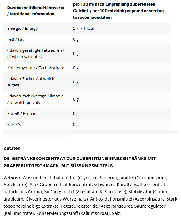 Inlead Squeeze Syrup Caribbean Grapefruit 65ml