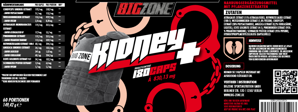 Big Zone Kidney+ - 180 Kapseln