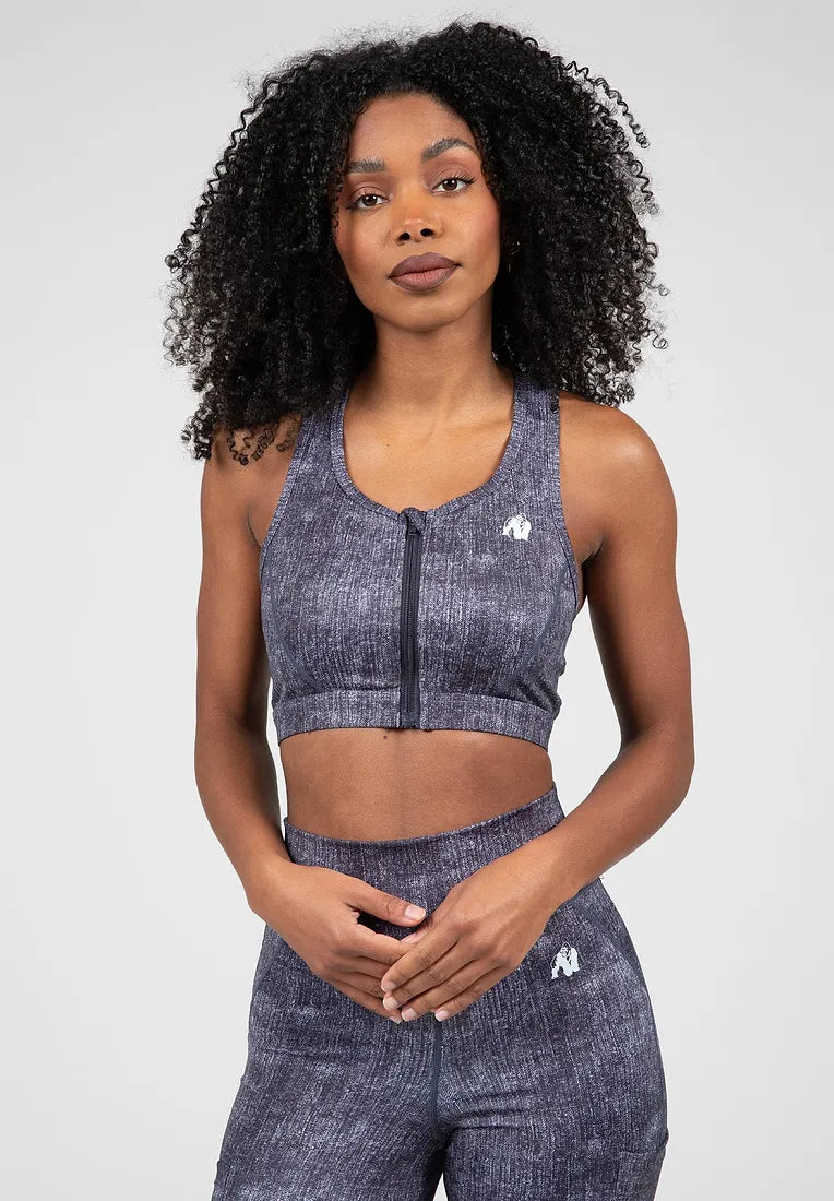 Gorilla Wear Camilla Sports Bra Blue Denim