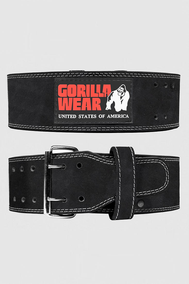 Gorilla Wear 4 Inch Leather Lifting Belt - Schwarz