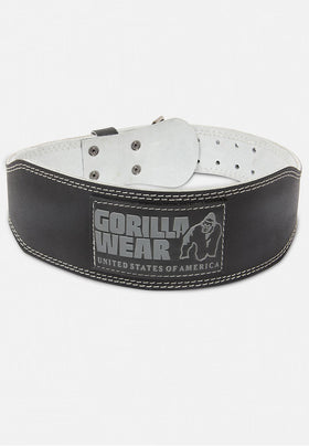 Gorilla Wear 4 Inch Padded Leather Belt - Schwarz/Grau