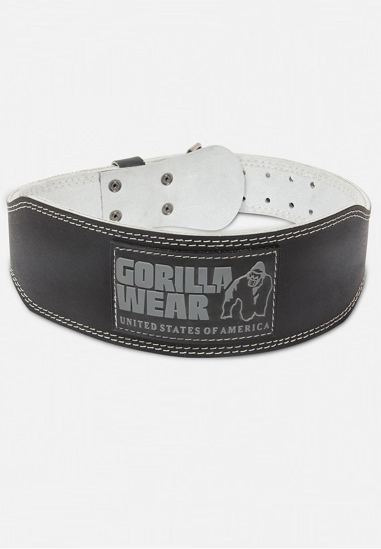 Gorilla Wear 4 Inch Padded Leather Belt - Schwarz/Grau