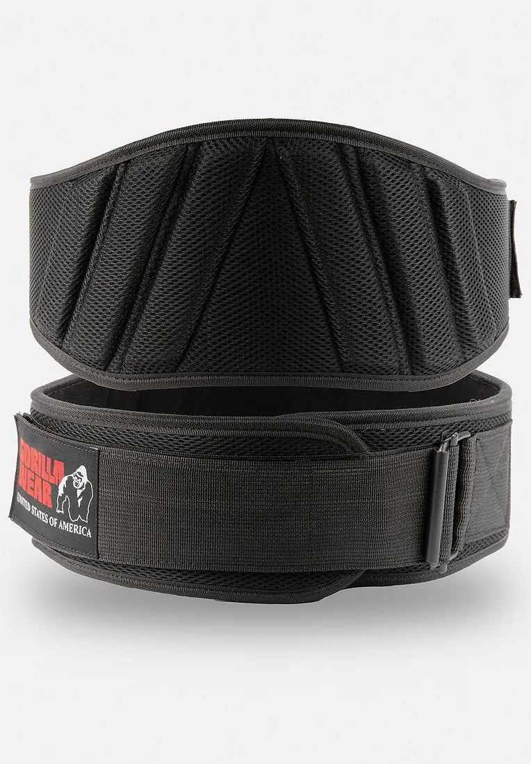 Gorilla Wear 6 inch Padded Mesh Lifting Belt - Schwarz
