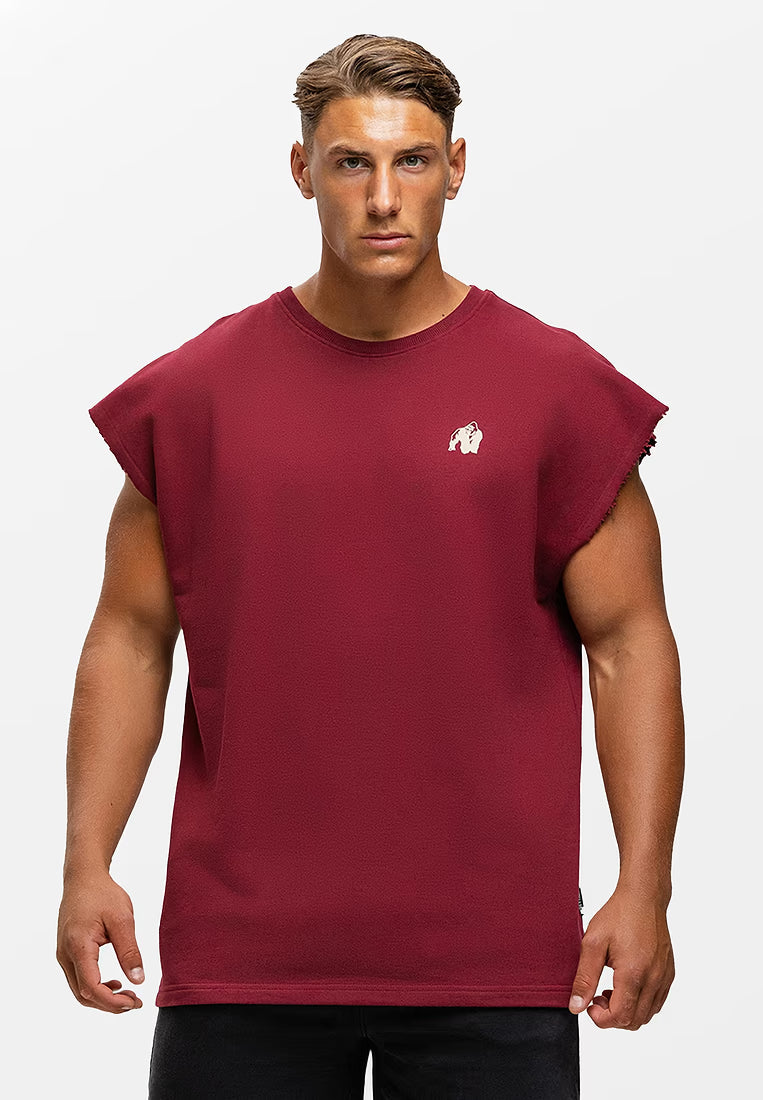Gorilla Wear Bouse Cut Off Tank Top - Bordeaux