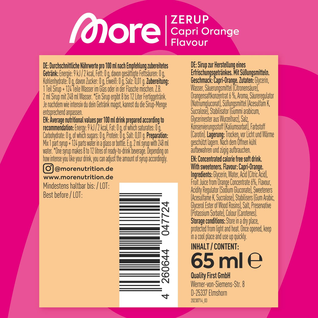 More Zerup Capri Orange 65ml
