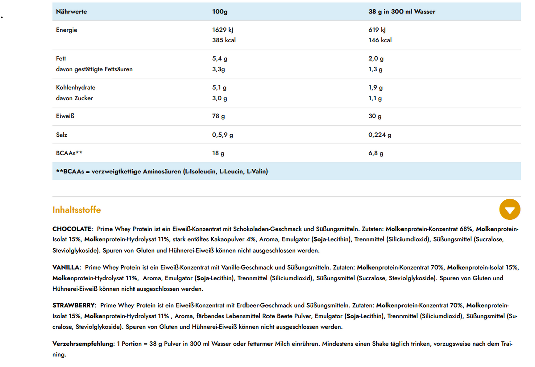 Z Konzept Prime Whey Protein - Strawberry