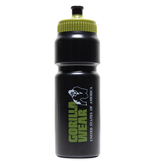 Gorilla Wear Classic Sports Bottle 750ml - Schwarz/Armee Grün