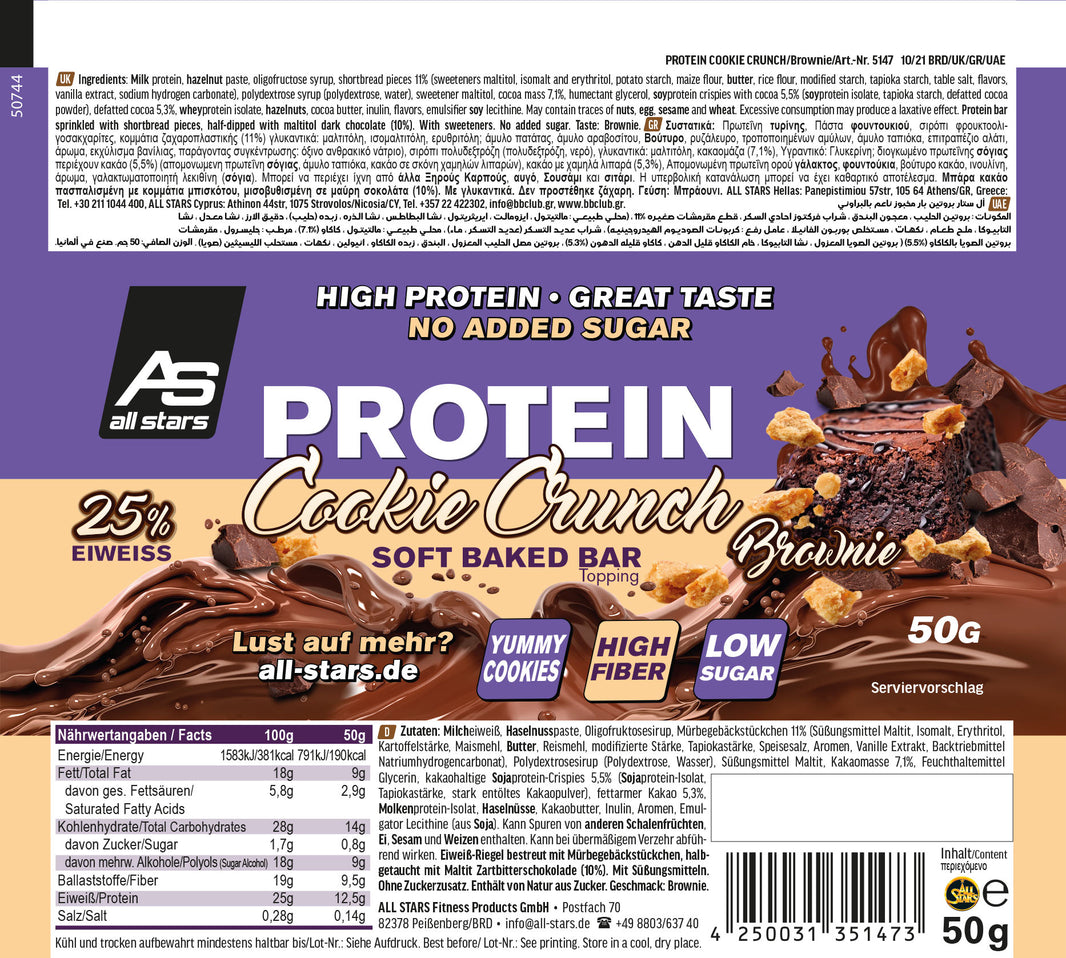 All Stars Protein Cookie Crunch Bar 18x50g