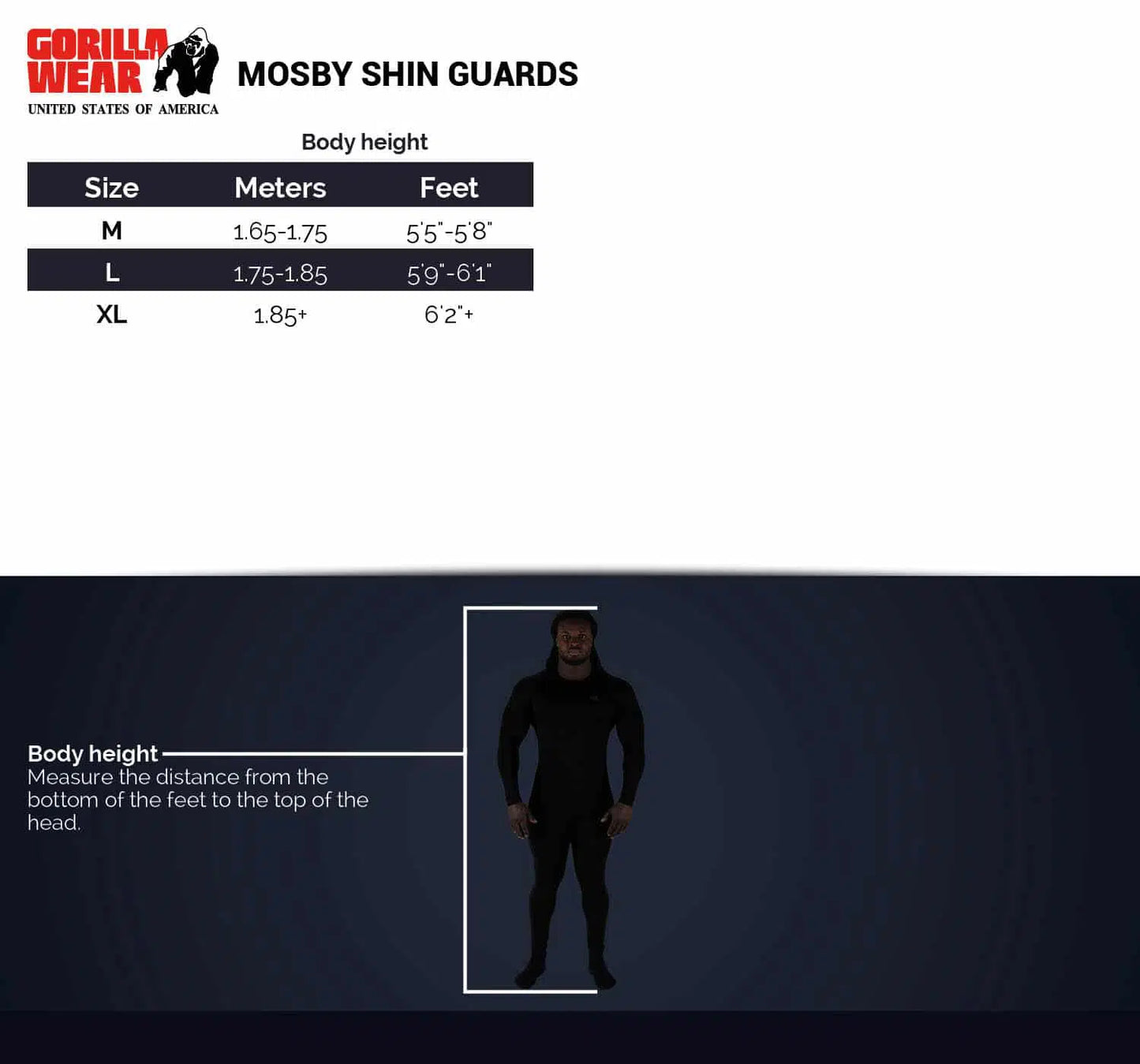 Gorilla Wear Mosby Shin Guards - Schwarz