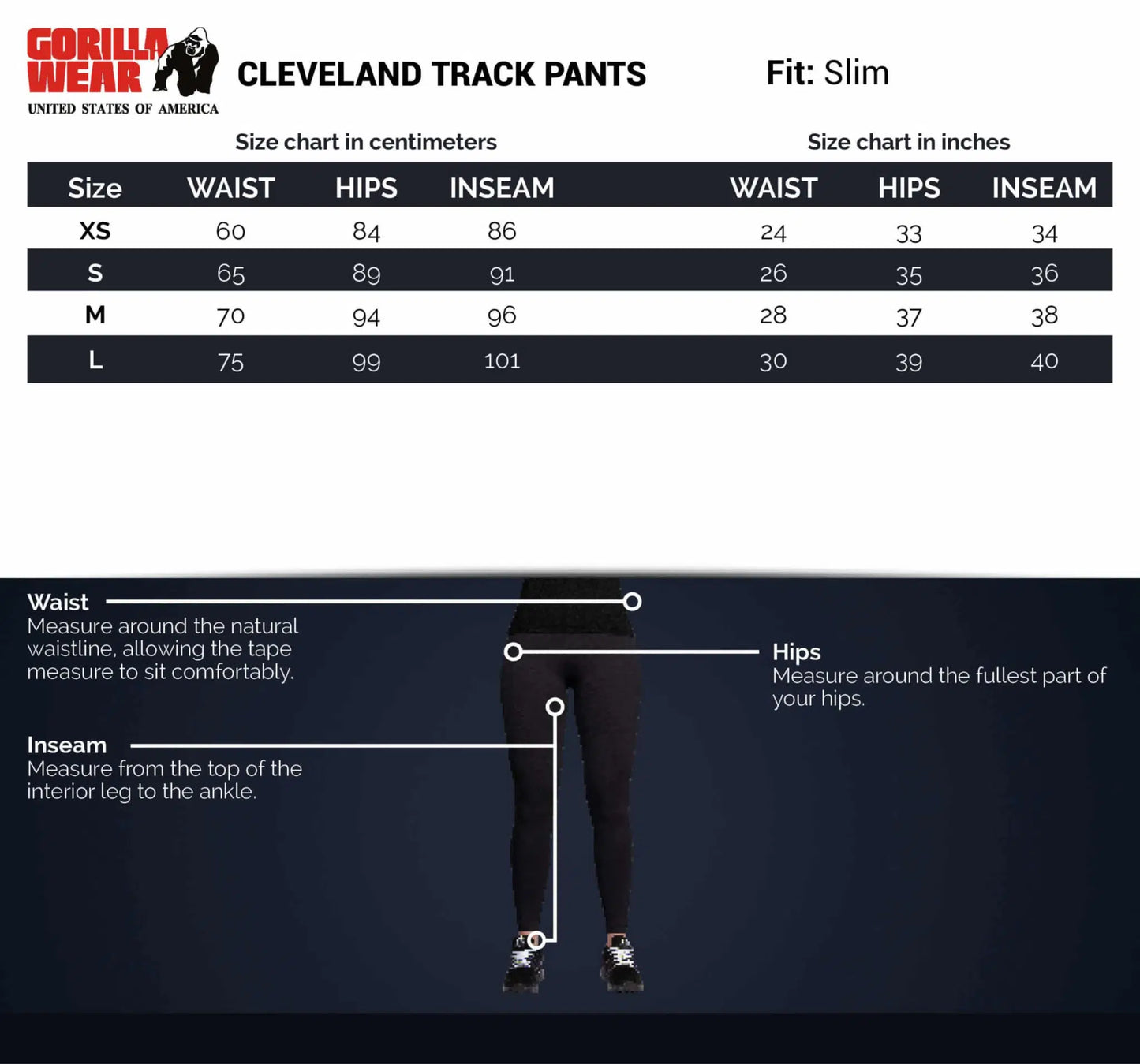 Gorilla Wear Cleveland Track Pants - Schwarz