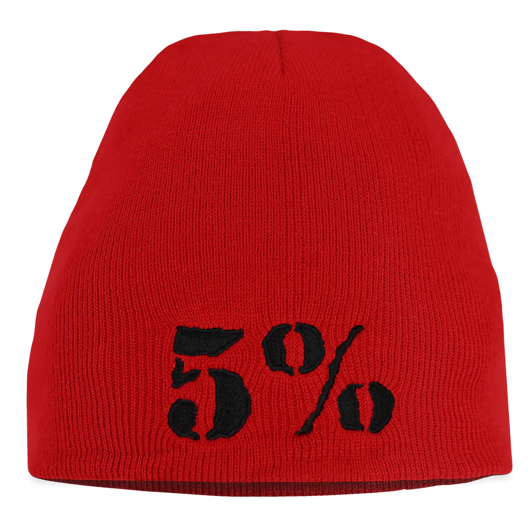 5% Nutrition Beanie - Rot/Schwarz