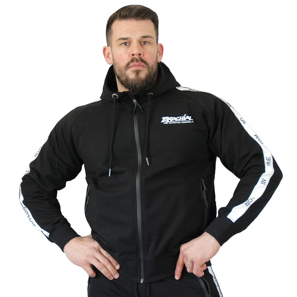 Brachial Zip Hoody Classy - Schwarz/Weiss