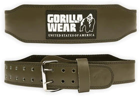 Gorilla Wear 4 Inch Padded Leather Belt - Armee Grün