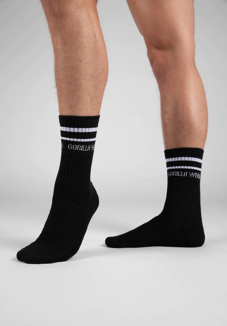 Gorilla Wear Crew Socken Schwarz - 2 Paar