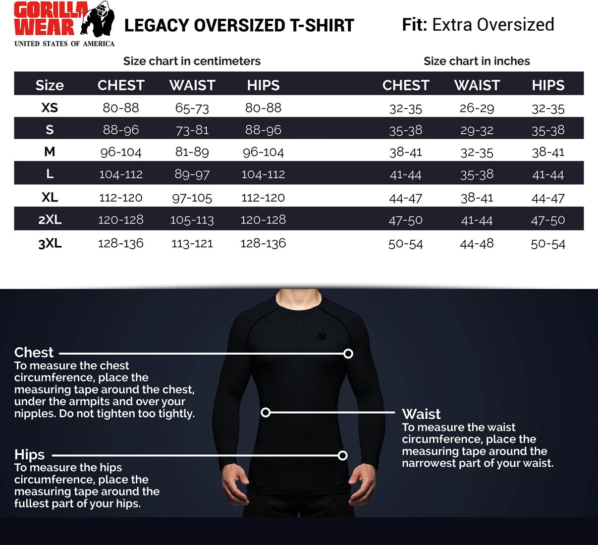Gorilla Wear Legacy Oversized T-Shirt - Weiss/Schwarz