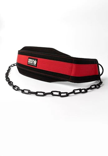 Gorilla Wear Nylon Dip Belt - Schwarz/Rot