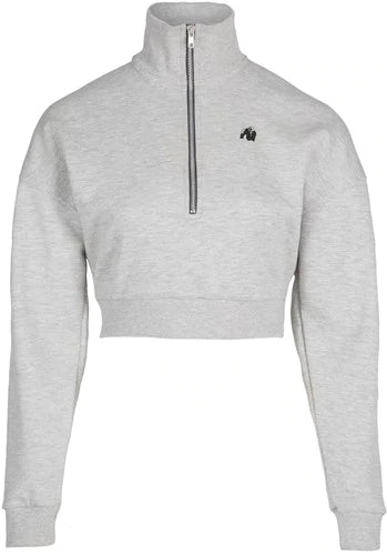 Gorilla Wear Ocala Cropped Half-Zip Sweatshirt - Grau