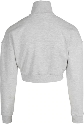 Gorilla Wear Ocala Cropped Half-Zip Sweatshirt - Grau