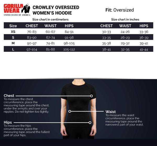 Gorilla Wear Crowleys Women`s Oversized Hoodie - Schwarz