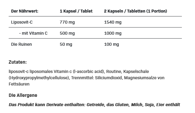 ALLNUTRITION HEALTH & CARE LIPOMAX-C - 60 Kapseln