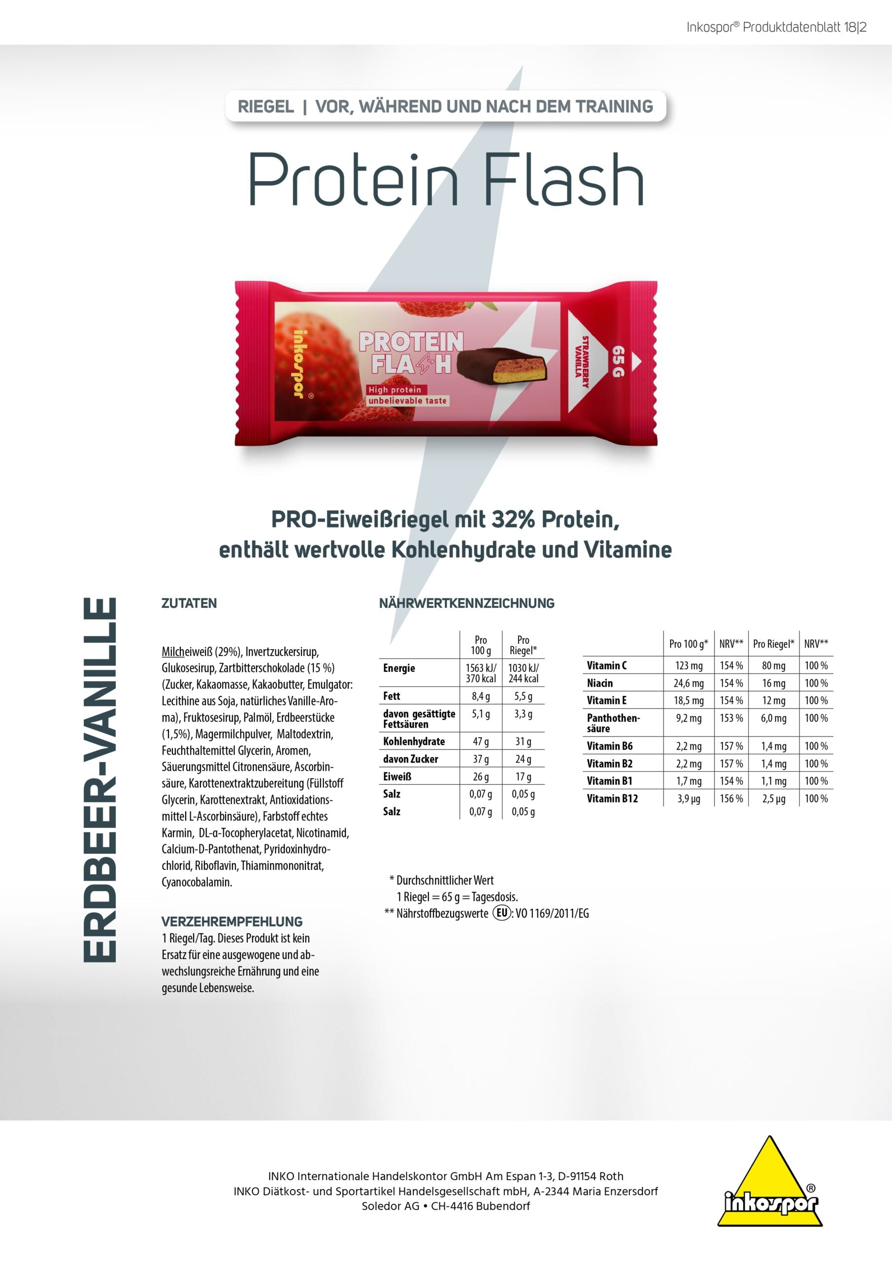 Inkospor Protein Flash Strawberry Vanilla