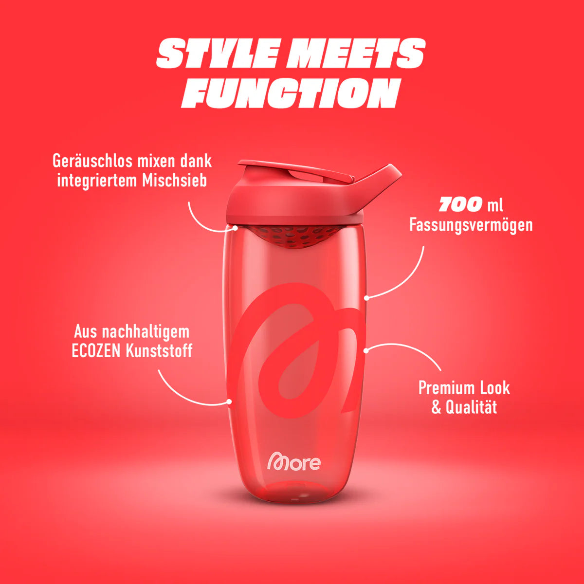 More Nutrition Shaker - Rot