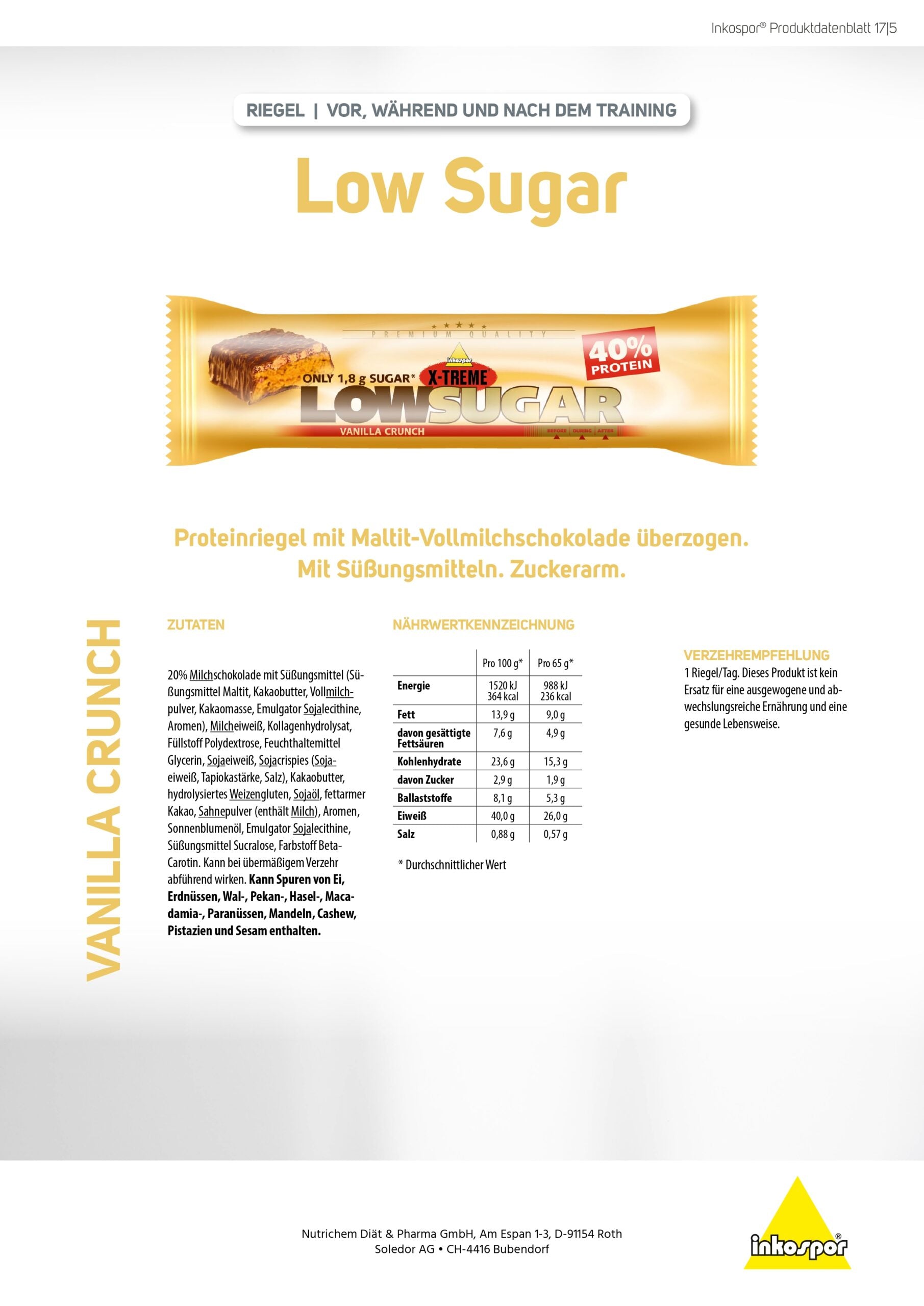 Inkospor Low Sugar Vanilla Crunch