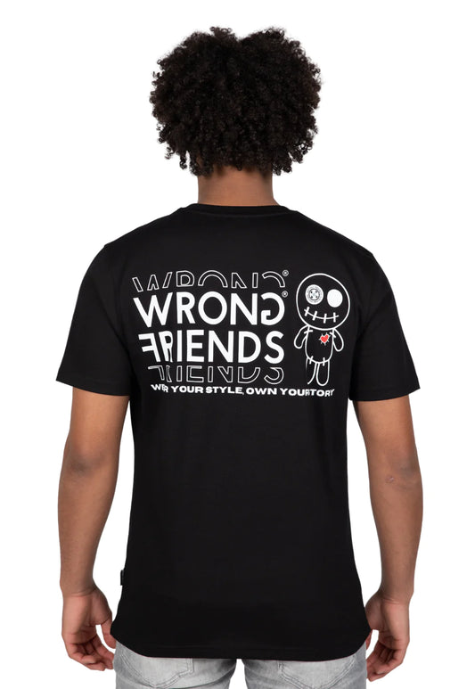 Wrong Friends Vichy T-Shirt - Schwarz