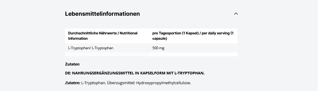 Inlead L-Tryptophan - 120 Kapseln
