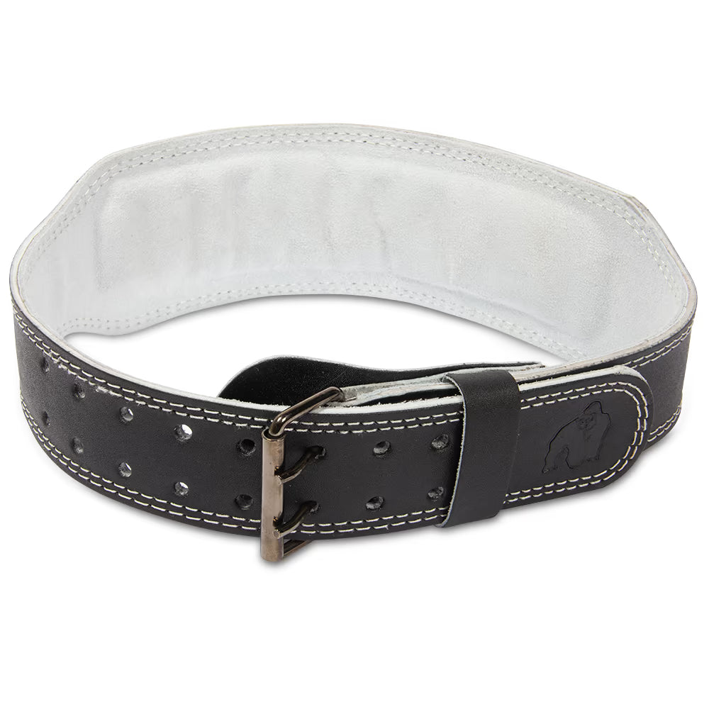 Gorilla Wear 4 Inch Padded Leather Belt - Schwarz/Grau