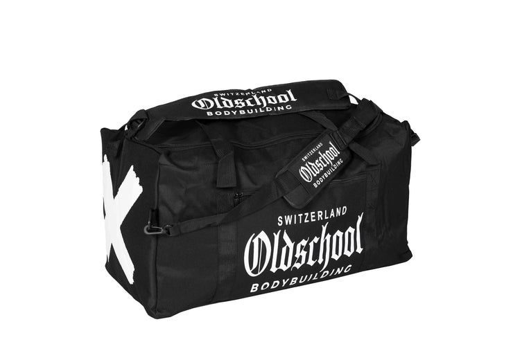 Oldschool Bodybuilding Switzerland BIG Gym Bag Schwarz /Weiss