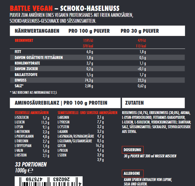 Big Zone Battle Vegan - 1000g