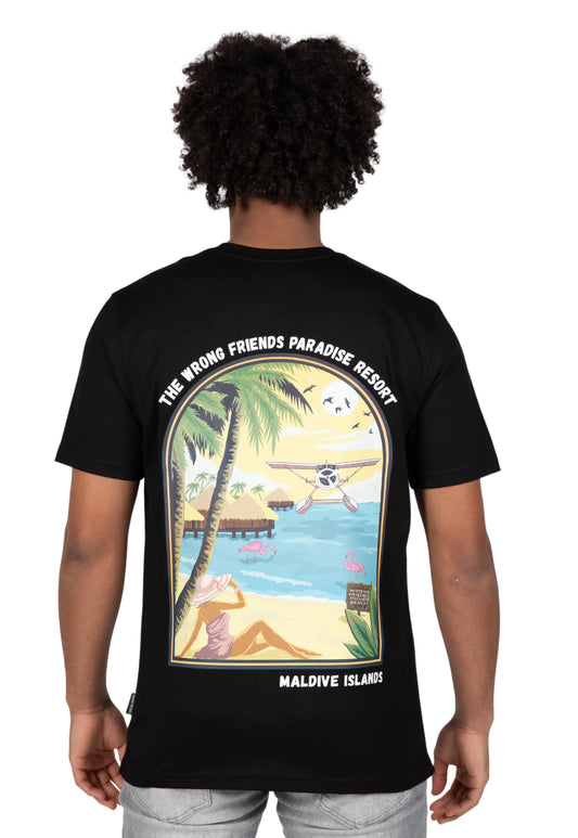 Wrong Friends Malediven T-Shirt - Schwarz