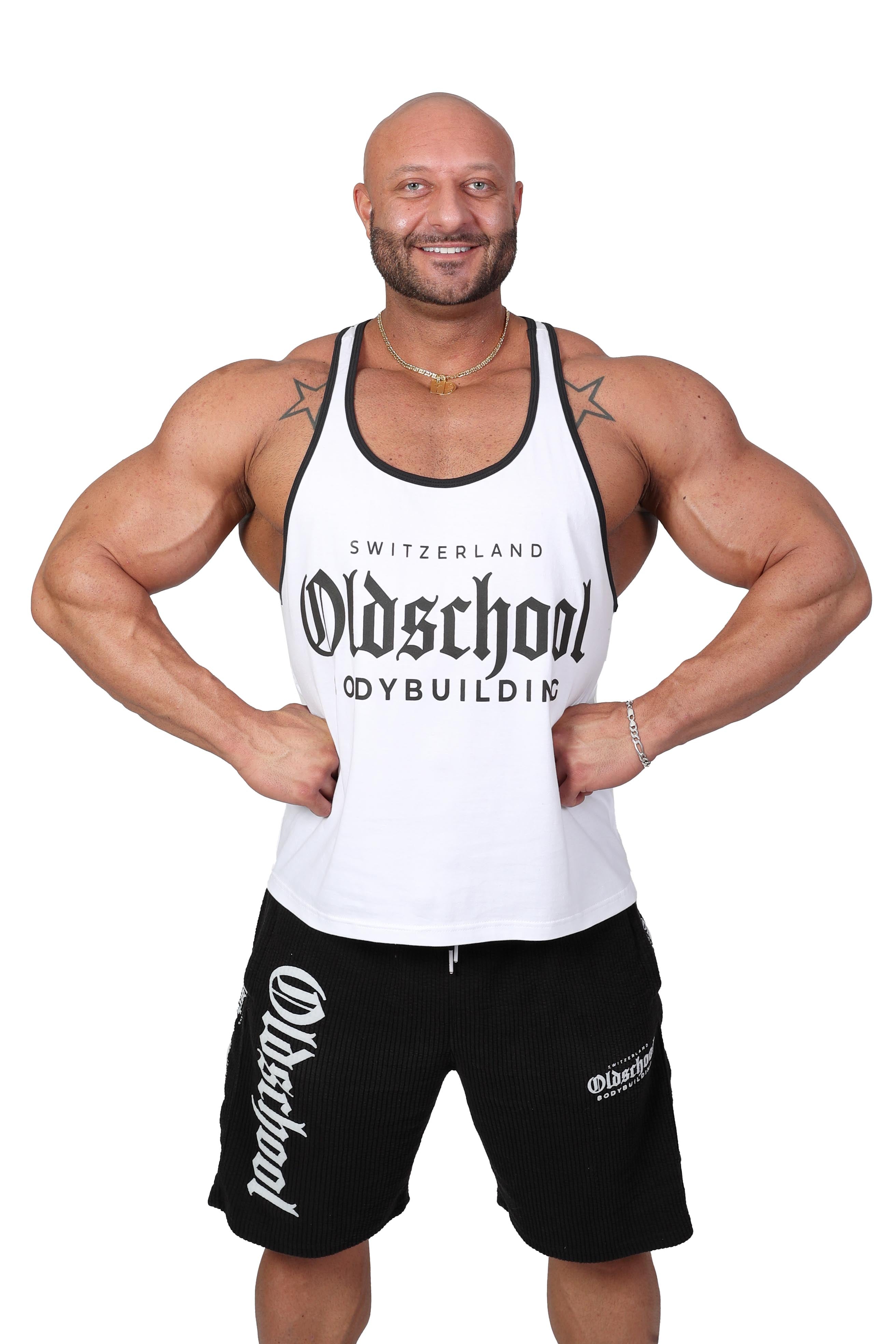 Oldschool Bodybuilding Switzerland Classic Tank Top - Weiss/Schwarz