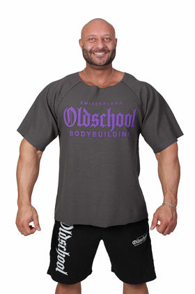 Oldschool Bodybuilding Switzerland Ripped Rag Top - Grau/Lila