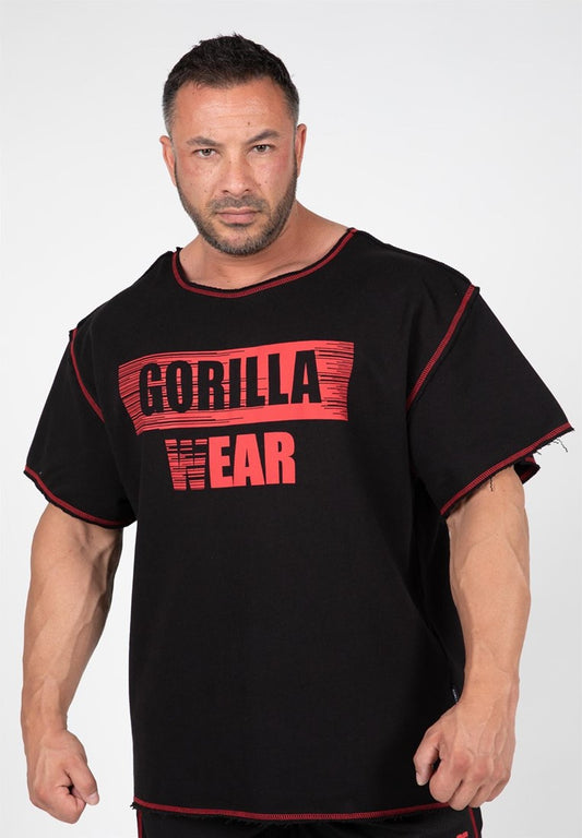 Gorilla Wear Wallace Workout Top - Schwarz/Rot